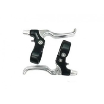 Old School BMX 2 Finger Type Alloy Brake Lever Black/Silver Pair
