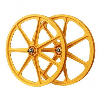 Old School BMX 24" Skyway Tuff Free Wheel Non Flanged Yellow by Skyway