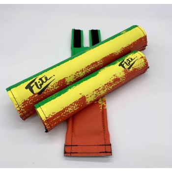 Old School BMX Flite Bob Gnarly Rasta Extra Wide Bar BMX Pad Set 1" Diameter Top Tube