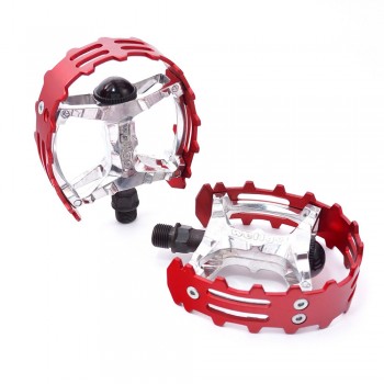 Old School BMX XC-II Bear Trap 9/16” Pedals Red by Wellgo