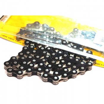 Old School BMX 1/2 x 1/8 x 112L Single Speed Two Tone Chain Nickel/Black By YBN