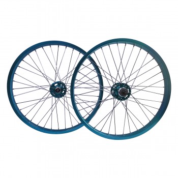 Old School BMX Araya Type 24" Wheel Set with KT Hubs Blue