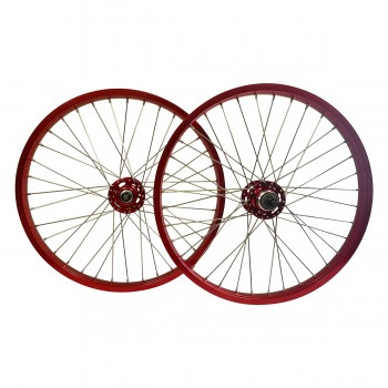 Old School BMX Araya Type 24" Wheel Set with KT Hubs Red
