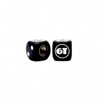 Old School BMX GT Dice Valve Caps (Pair) - Black
