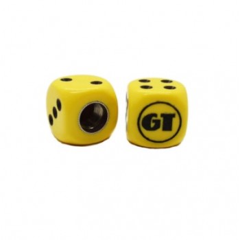 Old School BMX GT Dice Valve Caps (Pair) - Yellow