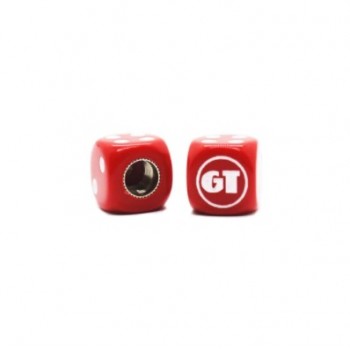 Old School BMX GT Dice Valve Caps (Pair) - Red