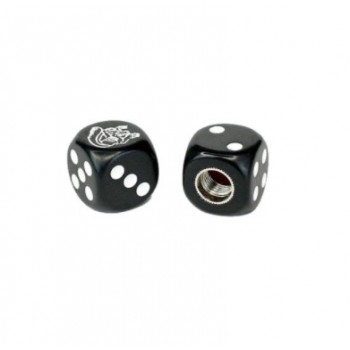 Old School BMX Mongoose Dice Valve Caps (Pair) - Black