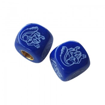 Old School BMX Mongoose Dice Valve Caps (Pair) - Blue