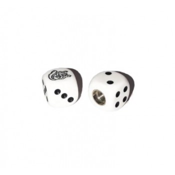 Old School BMX Mongoose Dice Valve Caps (Pair) - White
