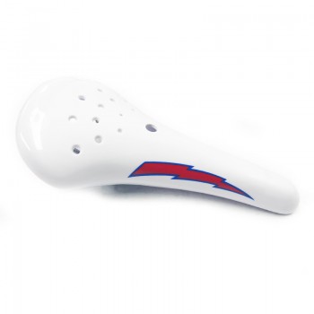 Old School BMX Elina Style BMX Seat White with Lightning Bolt by Old School BMX