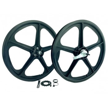 Old School BMX Skyway 20" Tuff II Coaster Brake Wheel Set Black