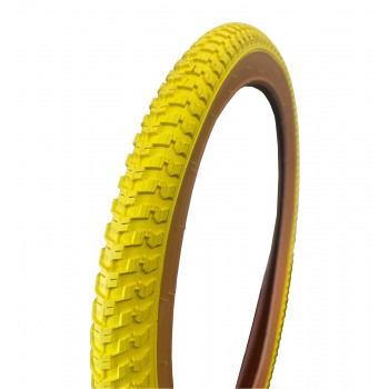 Old School BMX Snake Belly Tyre Gum Wall 20 X 2.125 Tyre Yellow by Wanda