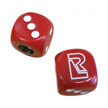 Old School BMX Redline Dice Valve Caps (Pair) - Red