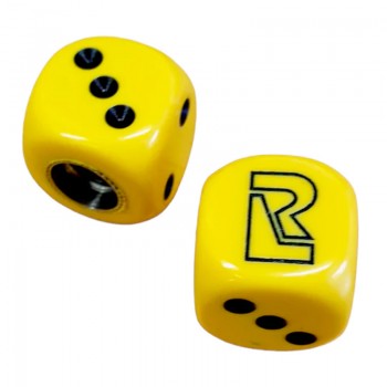 Old School BMX Redline Dice Valve Caps (Pair) - Yellow
