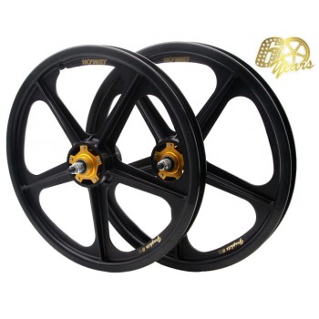 Old School BMX Skyway 60th Anniversary Collectors Wheel Set 20" Graphite Edition