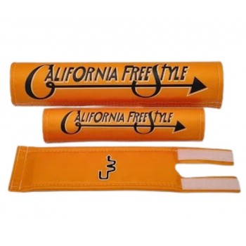 Old School BMX Flite California Freestyle BMX Pad Set Classic 9" Bar Pad - Orange