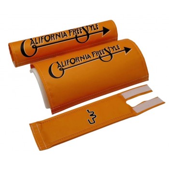Old School BMX Flite California Freestyle BMX Pad Set Double Cross Bar - Orange