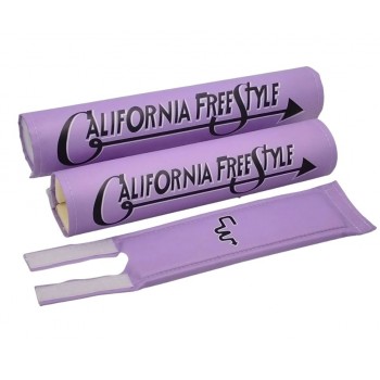 Old School BMX Flite California Freestyle BMX Pad Set Double Cross Bar - Purple
