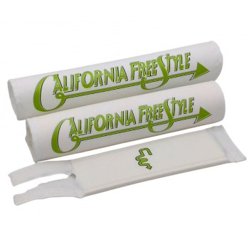 Old School BMX Flite California Freestyle BMX Pad Set Double Cross Bar - White/Green