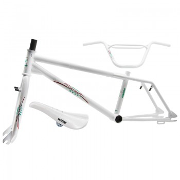 Old School BMX 2024 Skyway Street Beat Frame Kit with Seat - White