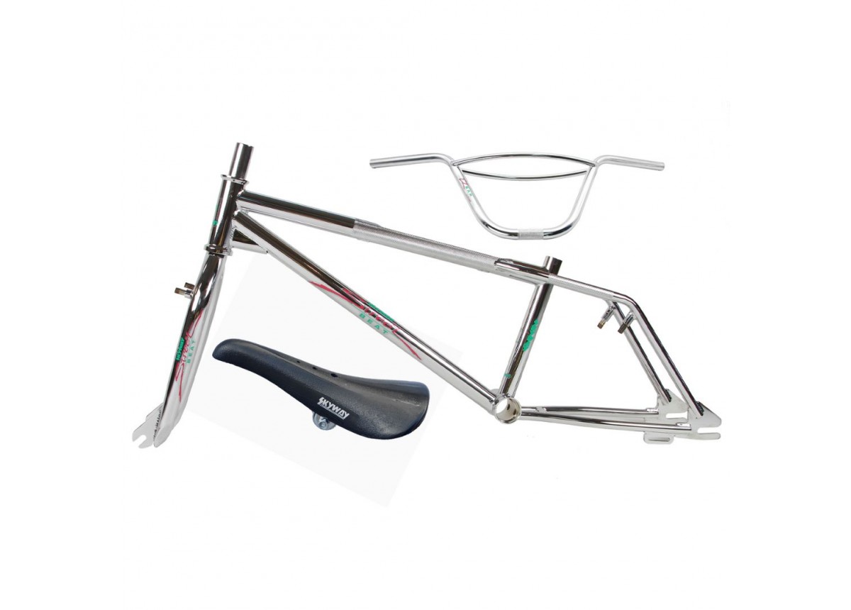 Old School BMX 2024 Skyway Street Beat Frame Kit with Seat - Chrome