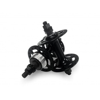 Old School BMX High Flanged Front and Rear Sealed Hubs 36H Black by KT