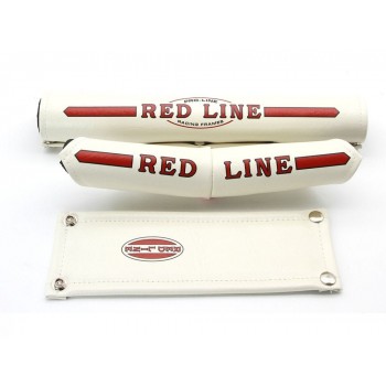 Old School BMX Redline Vinyl Studded Proline 70's V Bar Pad Set White