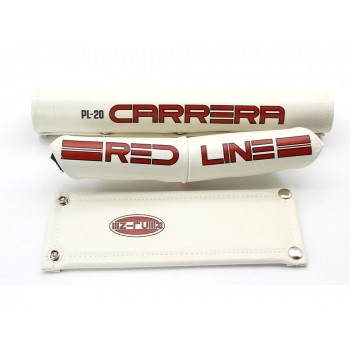 Old School BMX Redline Vinyl Studded Carrera V Bar Pad Set White