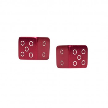 Old School Bmx Red Alloy Dice Valve Caps by Old School Bmx