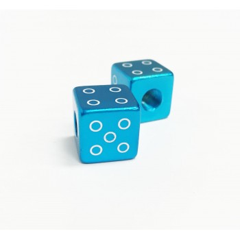 Old School Bmx Blue Alloy Dice Valve Caps by Old School Bmx