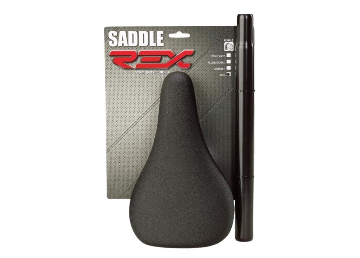 Old School BMX Saddle with Seat Post 25.4 x 300mm - Black Old School BMX Saddle with Seat Post 25.4 x 300mm - Black