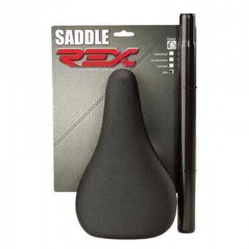 Old School BMX Saddle with Seat Post 25.4 x 300mm - Black