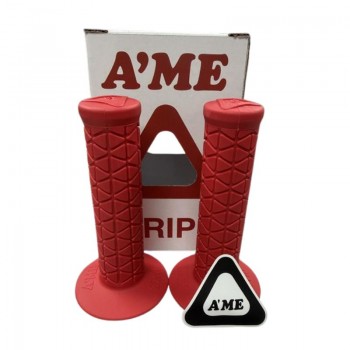 Old School BMX AME Tri Grips with Bubble Font Logo Limited Edition - Red