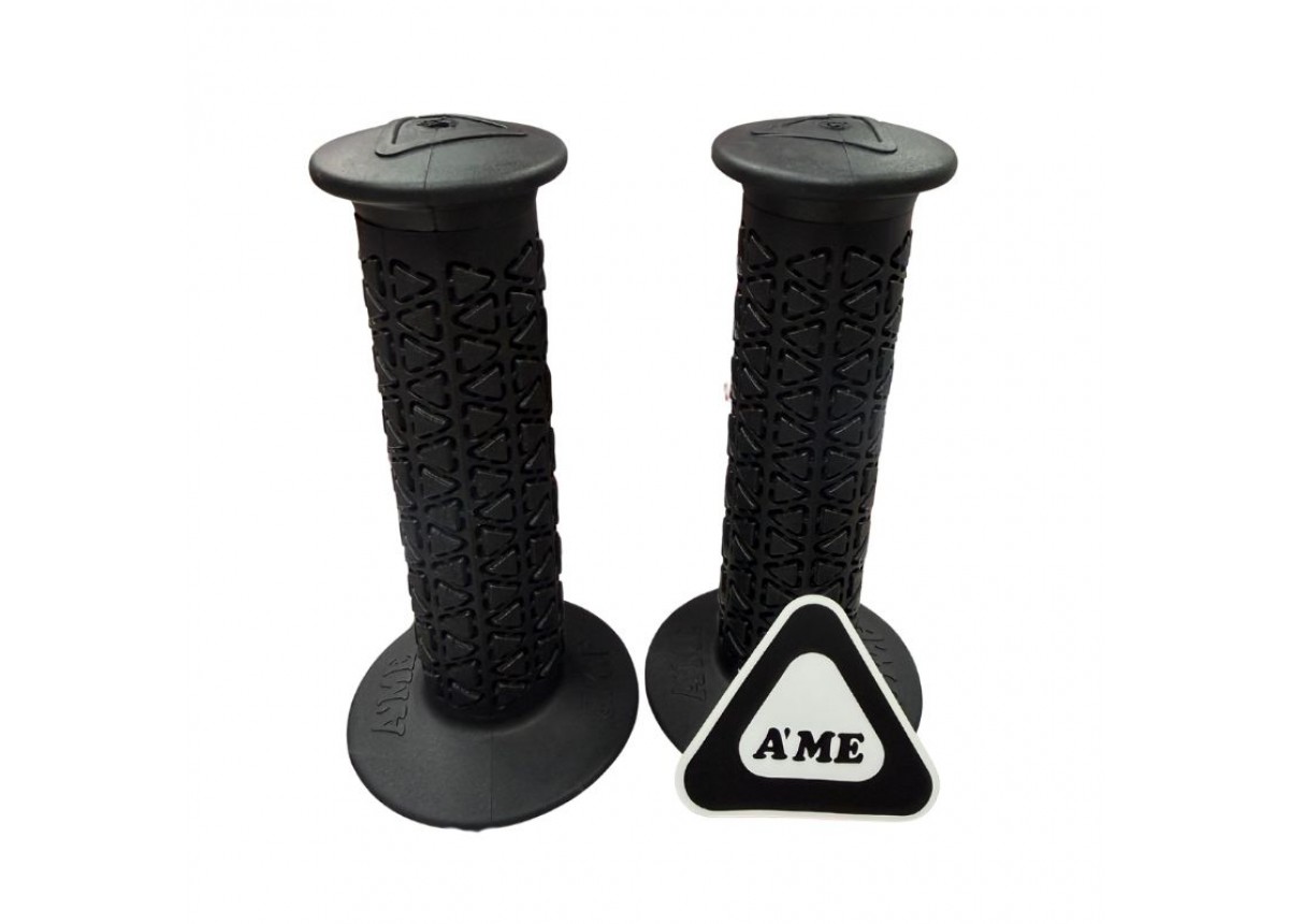 Old School BMX Ame Round Grips with Bubble Font Logo Limited Edition - Black Old School BMX Ame Round Grips with Bubble Font Logo Limited Edition - Black