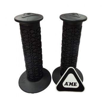 Old School BMX Ame Round Grips with Bubble Font Logo Limited Edition - Black