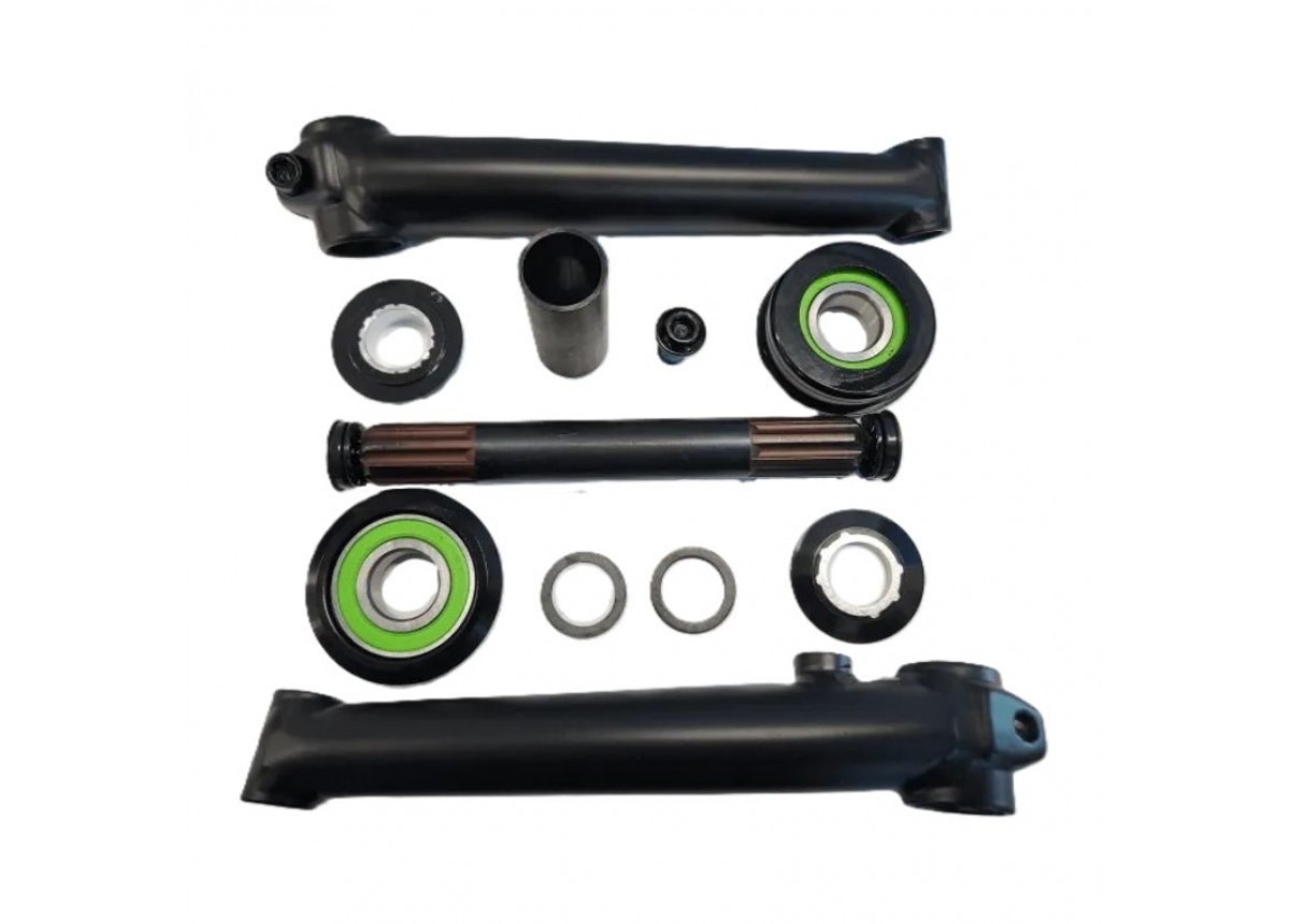 Old School BMX 3 Piece Crankset 175mm Suits USA or Mid BB - Black Old School BMX 3 Piece Crankset 175mm Suits USA or Mid BB - Black